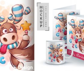 Cute funny animal cartoon decorative pattern vector