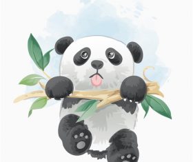 Cute panda cartoon vector