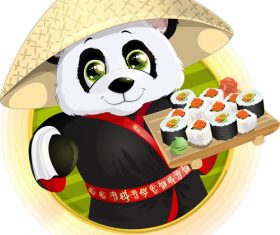 Cute panda chef vector