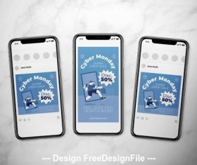 Cyber monday social media vector