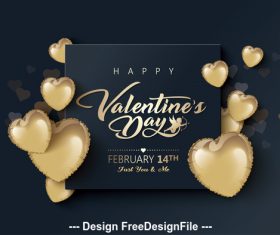 Dark background valentines day greeting card vector