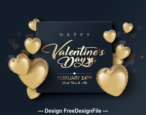 Dark background valentines day greeting card vector