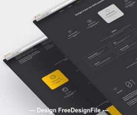 Dark company website with orange vector