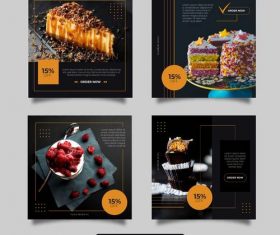 Delicious pastry promotion templates vector