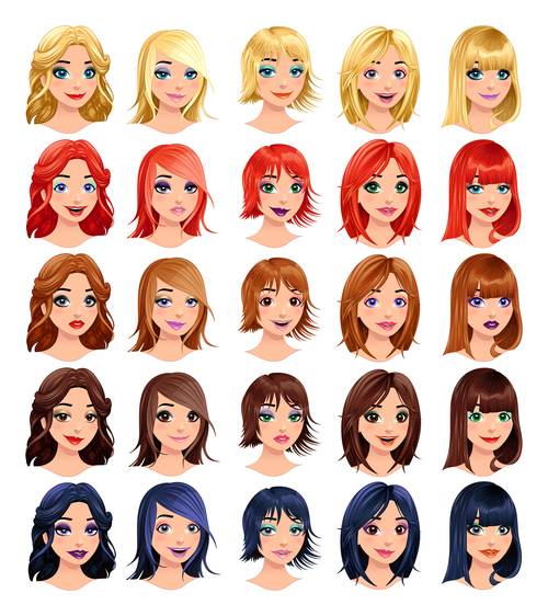 Free Vectors | women with different hairstyles