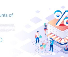 Discounts of goods flat concept vector