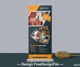 Dremam home roll-up banner vector
