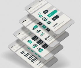 Eco app dashboard mobile ui kit vector
