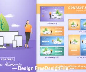 Electronics online marketing template banner vector
