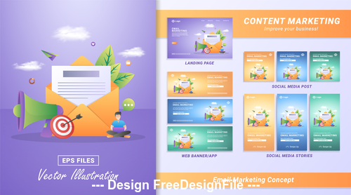 Emall marketing concept vector