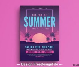End of summer party flyer vector