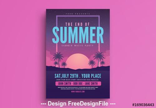 End of summer party flyer vector