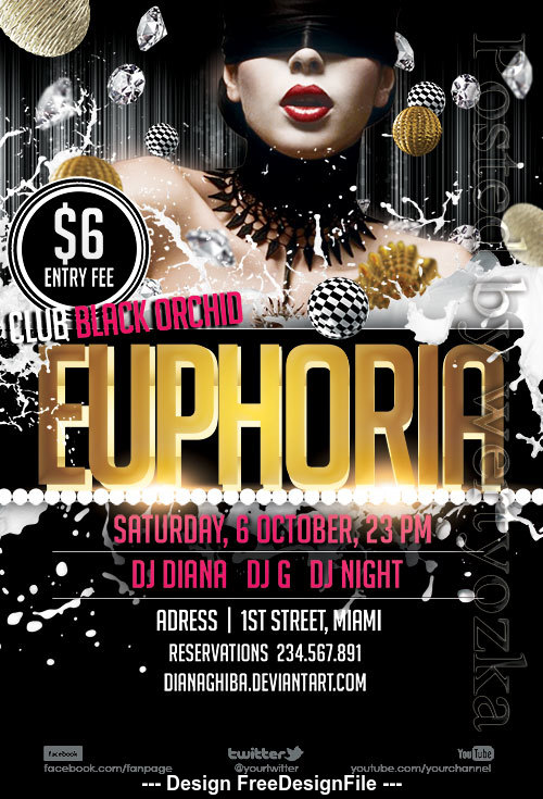 Euphoria Party Flyer PSD Template
