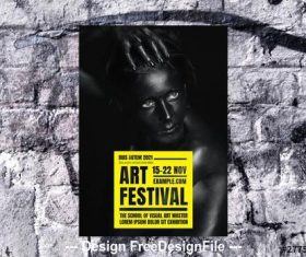 Event poster with neon yellow elements vector