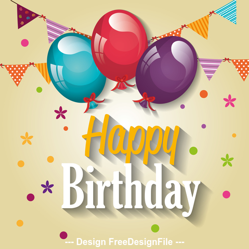 Exquisite birthday design greeting card vector