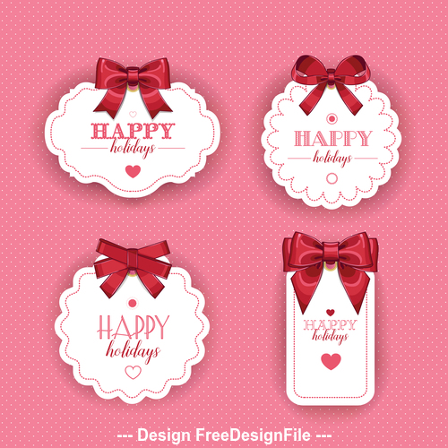 Exquisite gift tag vector