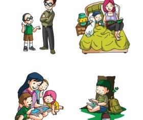 Family cartoon character vector