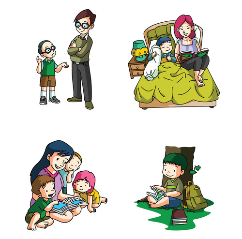 Family cartoon character vector
