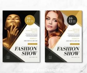 Fashion show flyer gold vector