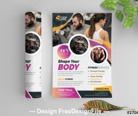Fitness flyer layout vector