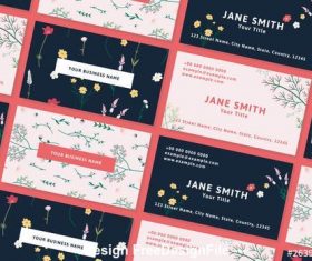Floral business card vector
