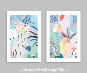 Floral cards set elements vector