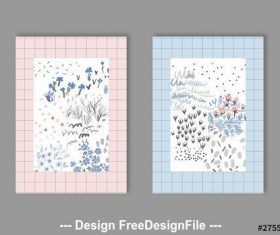 Floral cards set vector