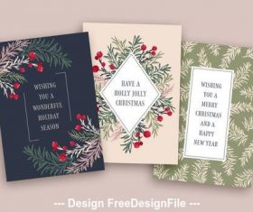 Floral holiday card vector