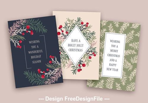 Floral holiday card vector