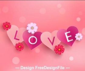 Flower decoration love card vector