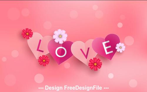 Flower decoration love card vector