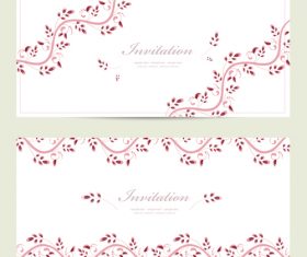 Flower vine background invitation card vector