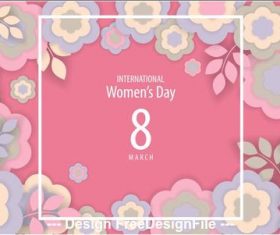 Flowers background woman day greeting card vector