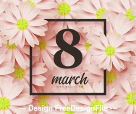 Flowers greeting card womens day vector