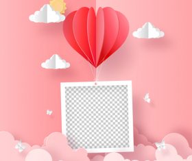 Flying heart shape valentine's day greeting card vector