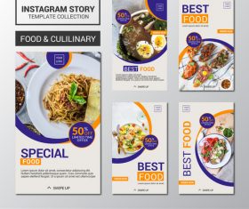 Food collection design templates vector