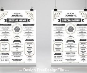 Food menu poster with illustrative elements vector