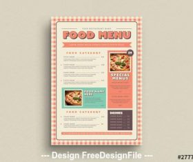 Food menu with gingham elements vector