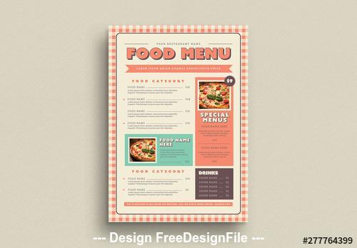 Food menu with gingham elements vector