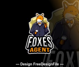 Foxes agent logo template vector