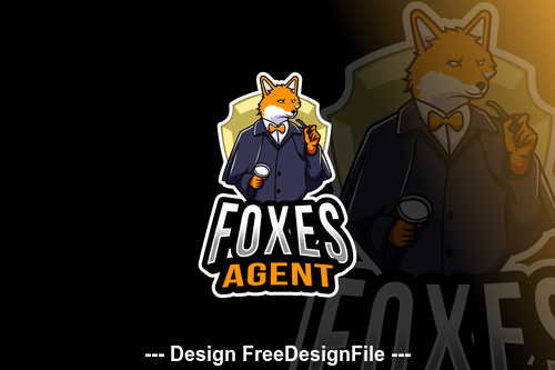 Foxes agent logo template vector