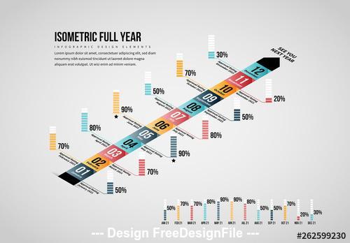 Full year infographic vector