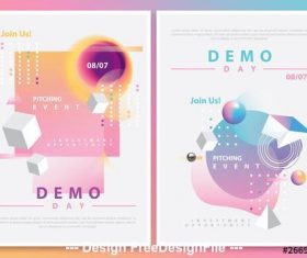 Futuristic colorful gradient compositions vector
