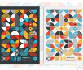 Geometric brochure design grunge texture vector