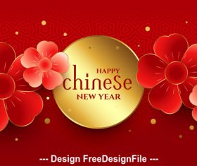 Golden background chinese new year greeting card vector