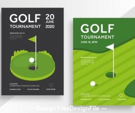 Golf tournament poster with illustrative vector