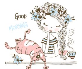 Good morning cartoon illustration vector