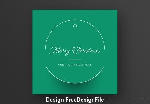 Green card layout with festive vector