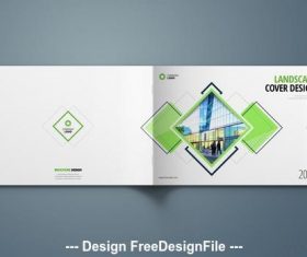 Green landscape cover layout vector