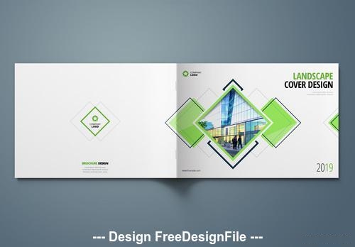Green landscape cover layout vector